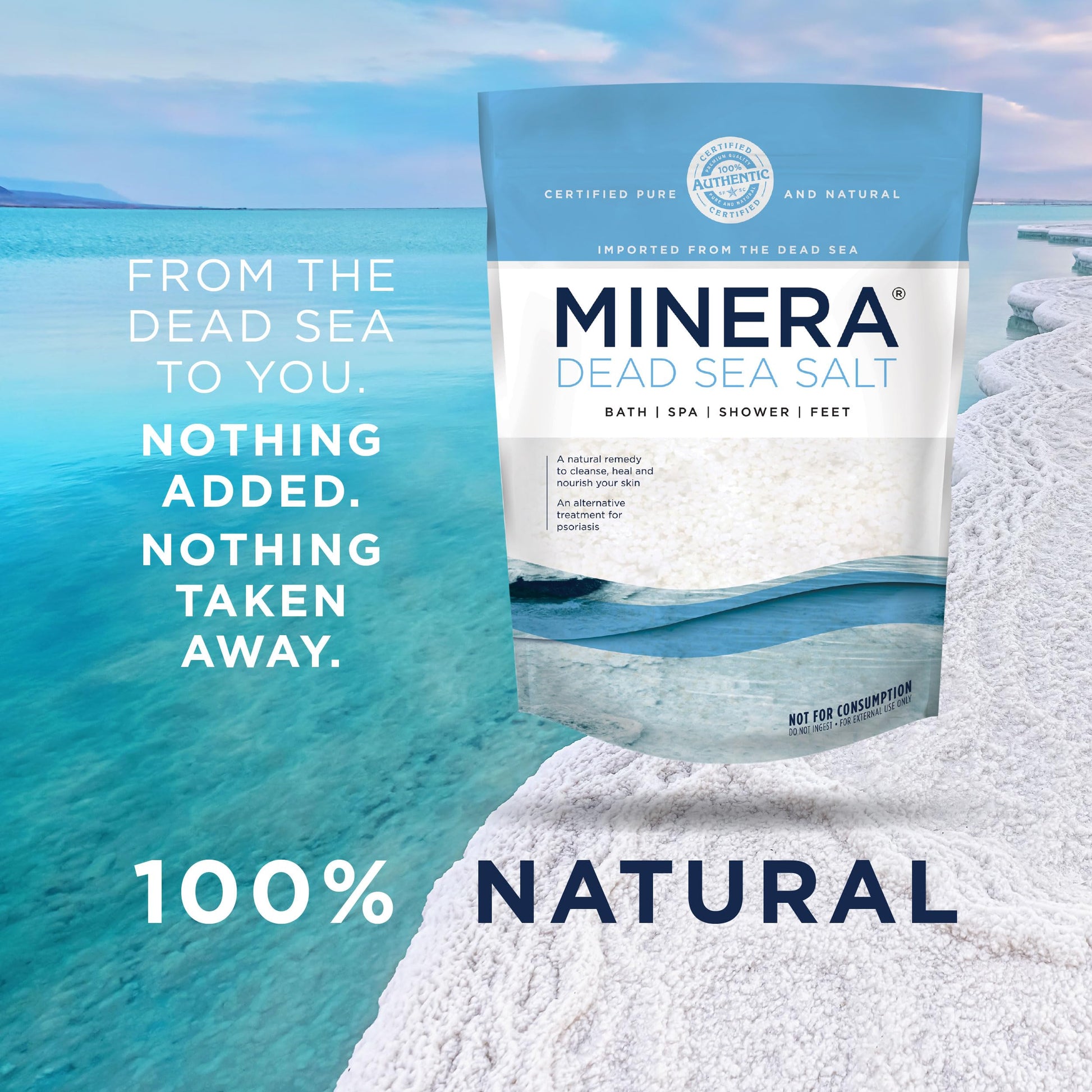 Minera Fine Grain Dead Sea Salt bag label detail