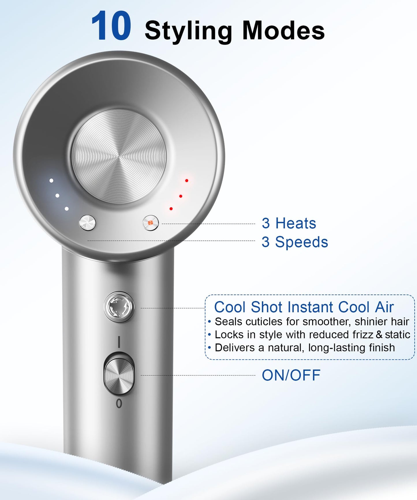 Close up of Flashbase hair dryer nozzle and airflow design