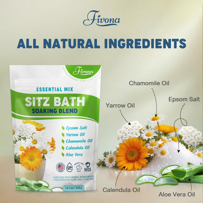 Close up of Fivona natural essential oil bath salt blend