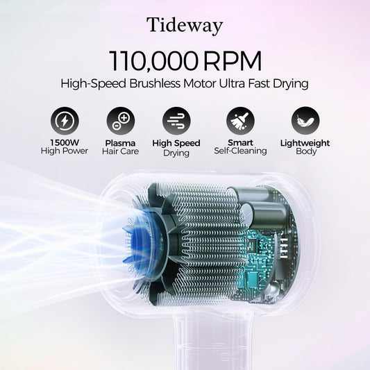 Tideway H11 compact blow dryer showcasing the magnetic diffuser attachment mechanism