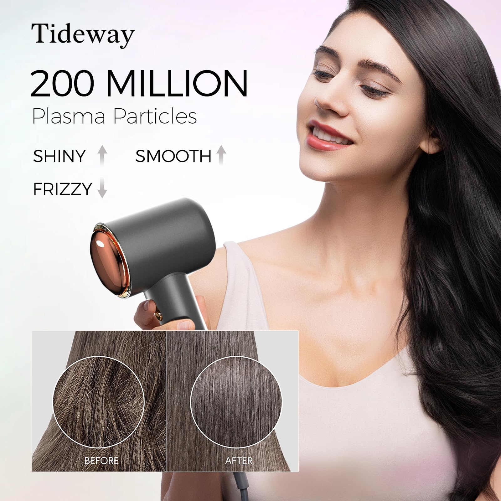 Tideway professional ionic hair dryer rear intake filter and handle controls close up