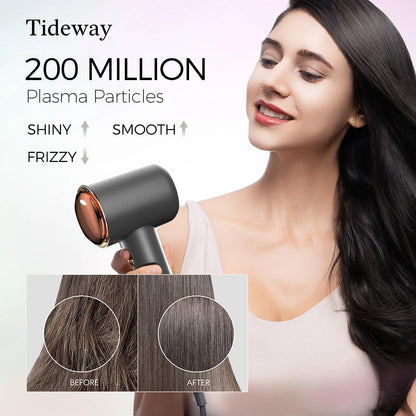 Tideway professional ionic hair dryer rear intake filter and handle controls close up
