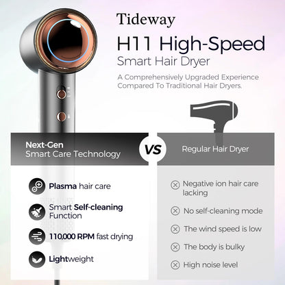 Tideway high speed brushless motor hair dryer showing sleek ergonomic design profile