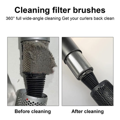 Fixbetter brush accessory being placed onto the handle of a premium hair styling tool