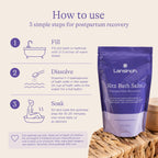 Lansinoh sitz bath salts texture and crystal close up