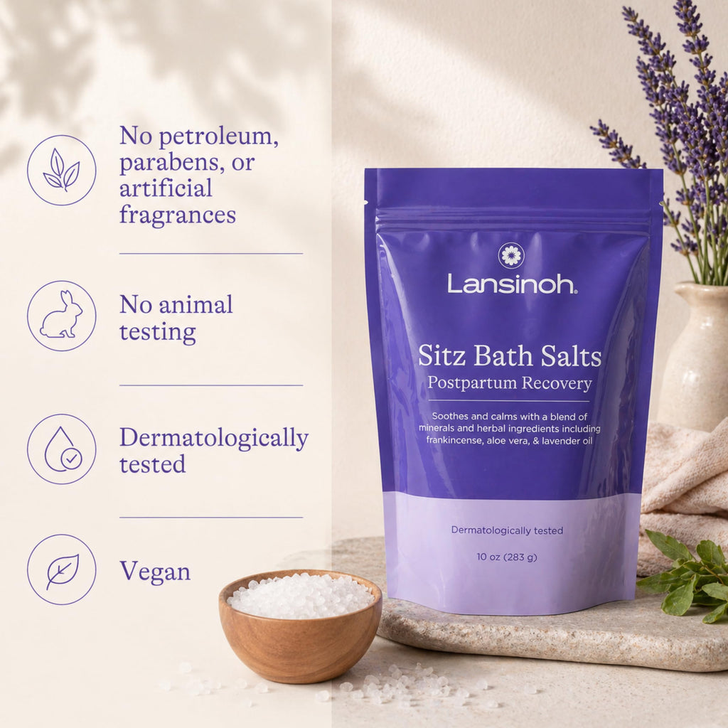 Lansinoh postpartum care bath soak lifestyle setup