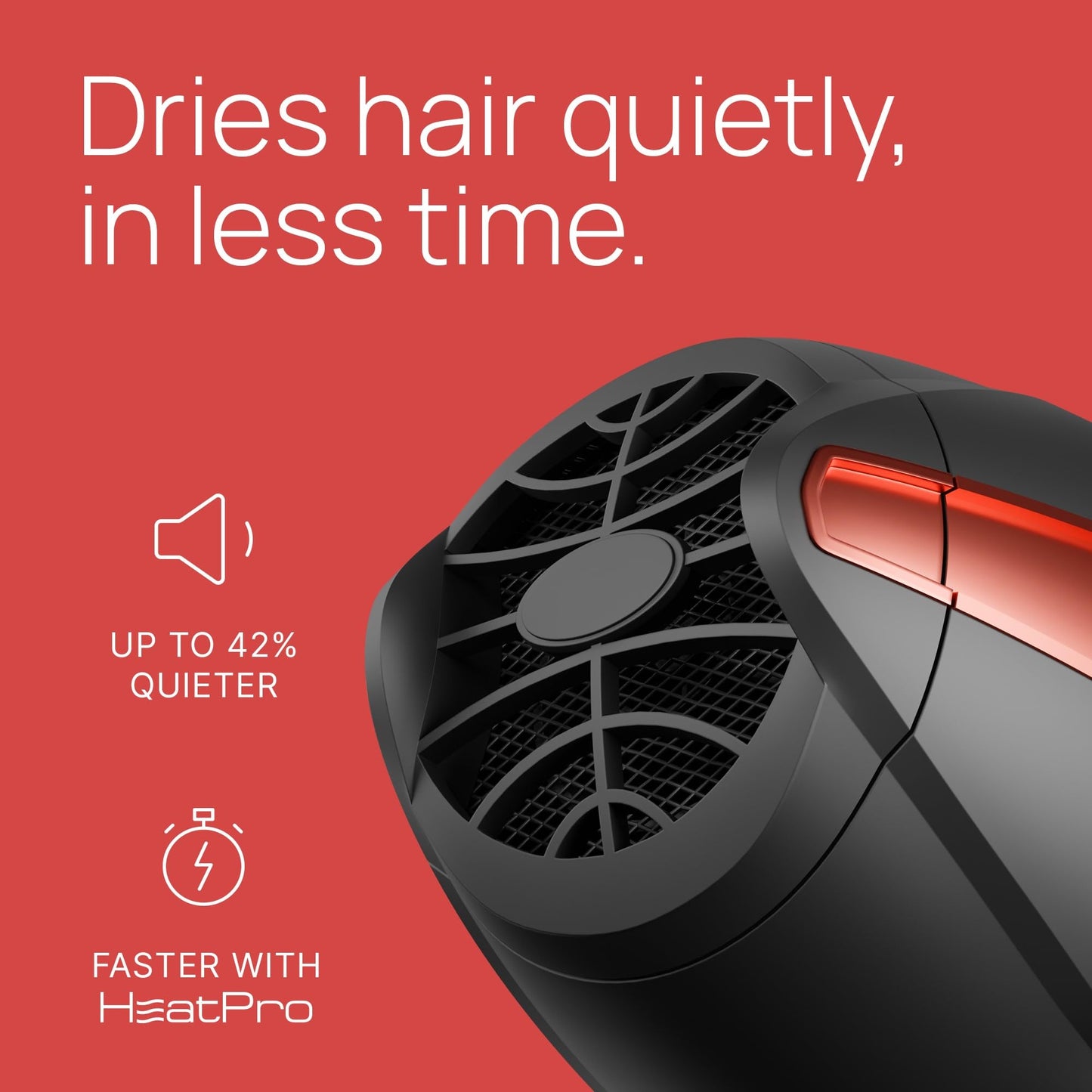 TREZORO ceramic tourmaline hair dryer with narrow concentrator nozzle attached