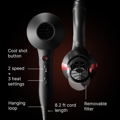 TREZORO ionic hair dryer with diffuser attachment for curly hair styling