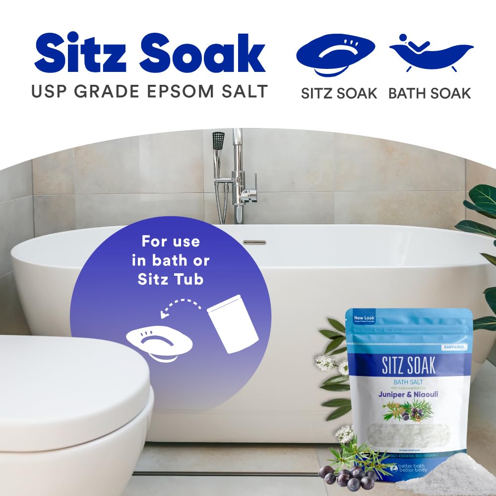 Resealable BPA free pouch of Better Bath Better Body sitz salt