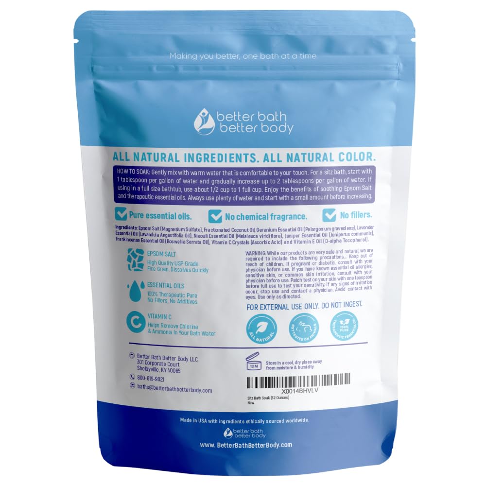 Natural essential oils infused in Better Bath Better Body sitz soak