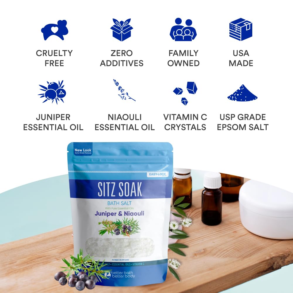 Better Bath Better Body sitz bath soak packaging features