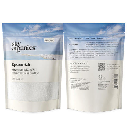 Sky Organics Epsom Salt 5 pound bag lifestyle setting