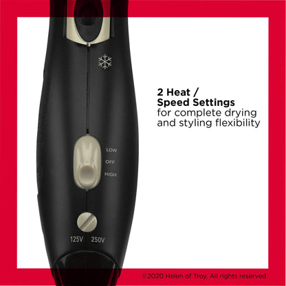 Revlon ionic ceramic travel hair dryer with included concentrator attachment