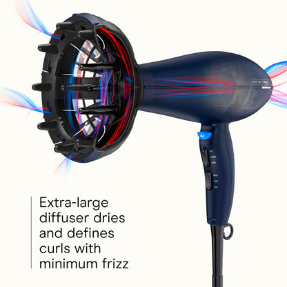 Rear intake filter view of the Conair natural texture styling system dryer demonstrating the removable lint guard feature