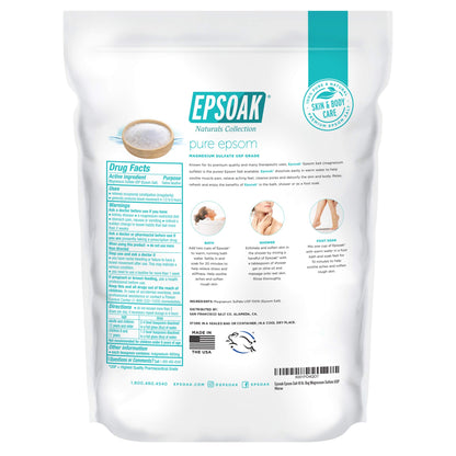 Close up of pure white Epsoak magnesium sulfate grains