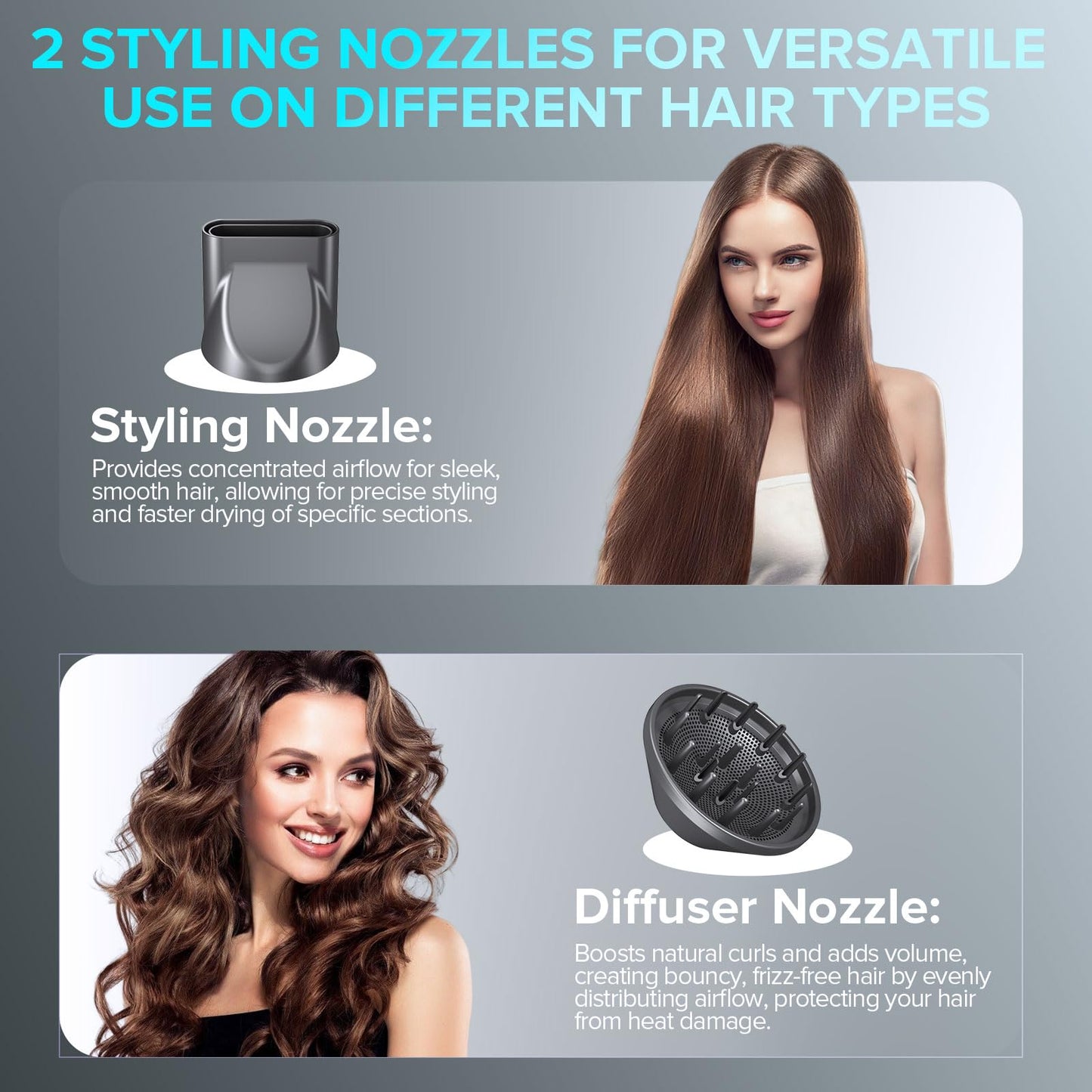 Side view of Jitoow lightweight professional hair dryer