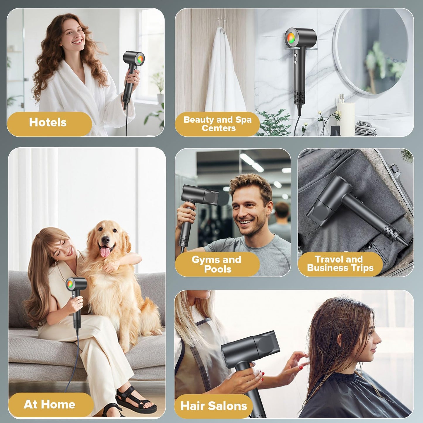 Jitoow ionic blow dryer showing compact travel size