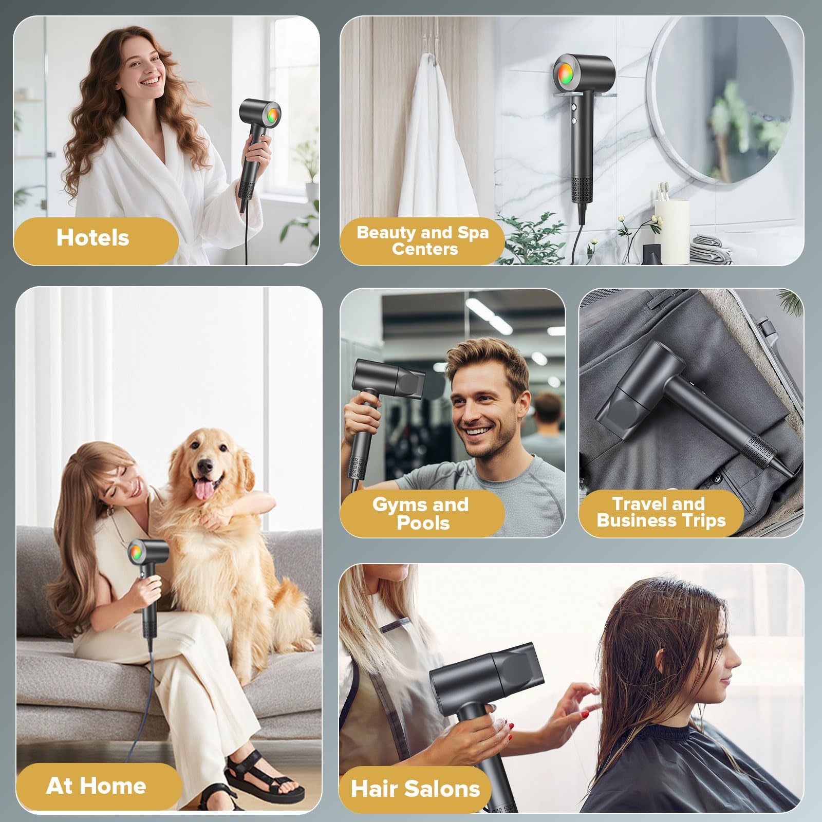 Jitoow ionic blow dryer showing compact travel size