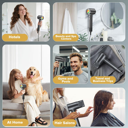 Jitoow ionic blow dryer showing compact travel size