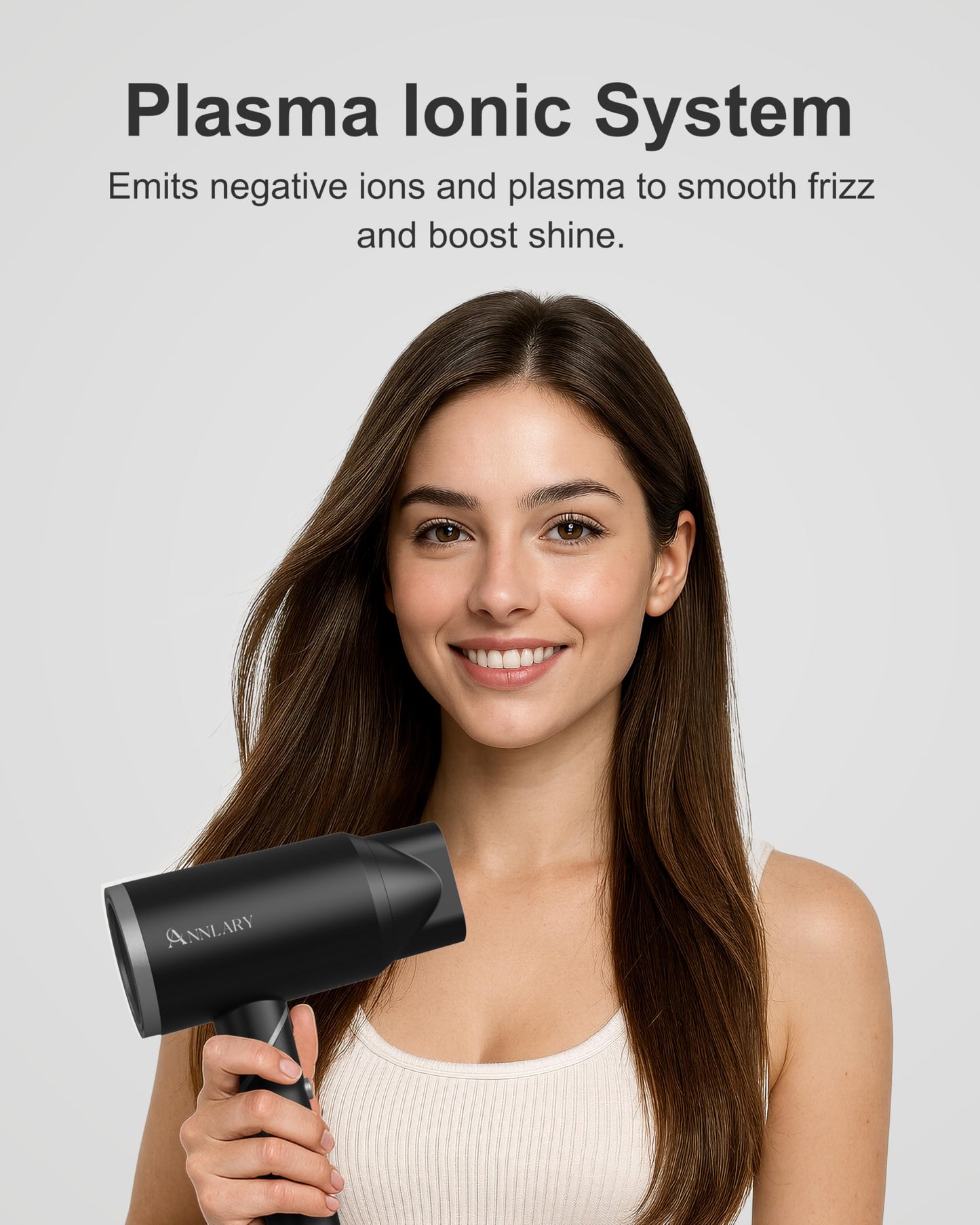 Annlary hair dryer with comb attachment for styling
