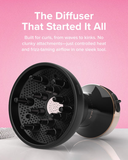 Bellissima Italia Diffon hot air diffuser showing the microperforated grid with one hundred and twelve air outlets.