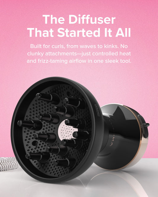 Bellissima Italia Diffon hot air diffuser showing the microperforated grid with one hundred and twelve air outlets.