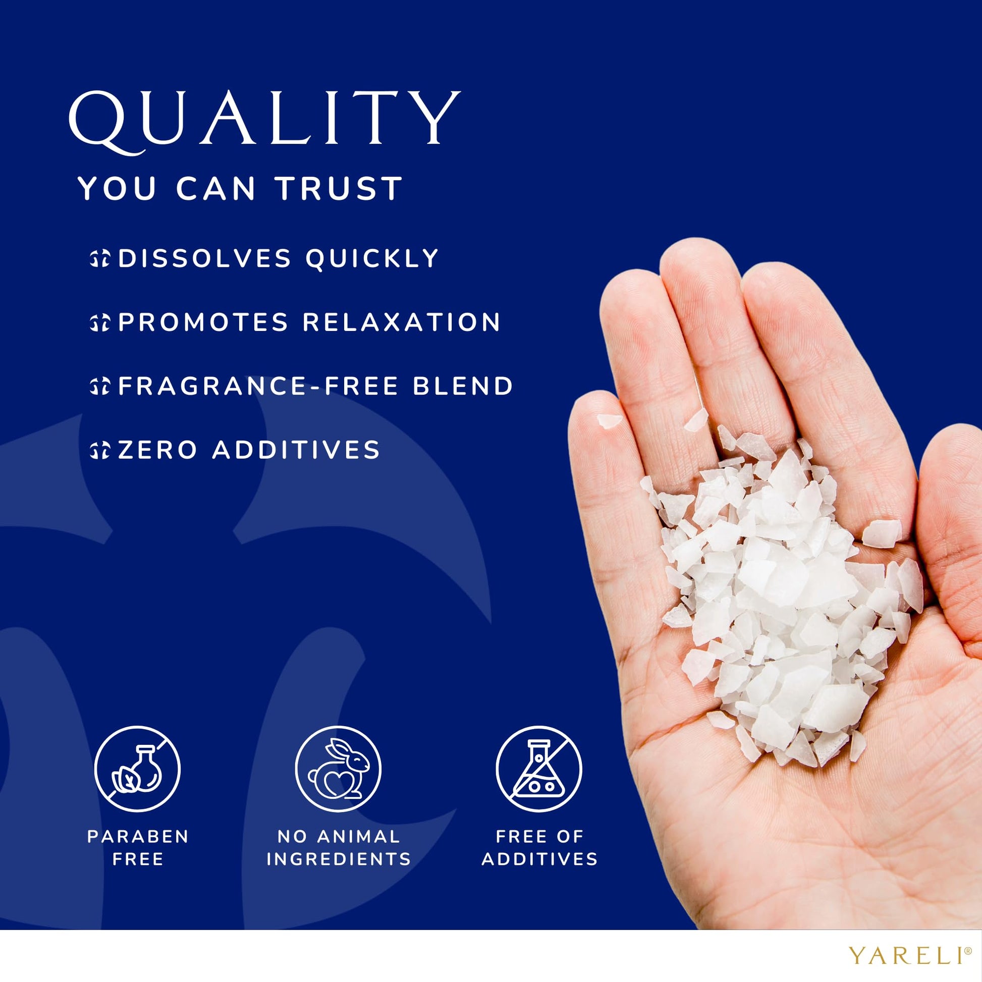 Detailed back label of Yareli Magnesium Flakes 15lb