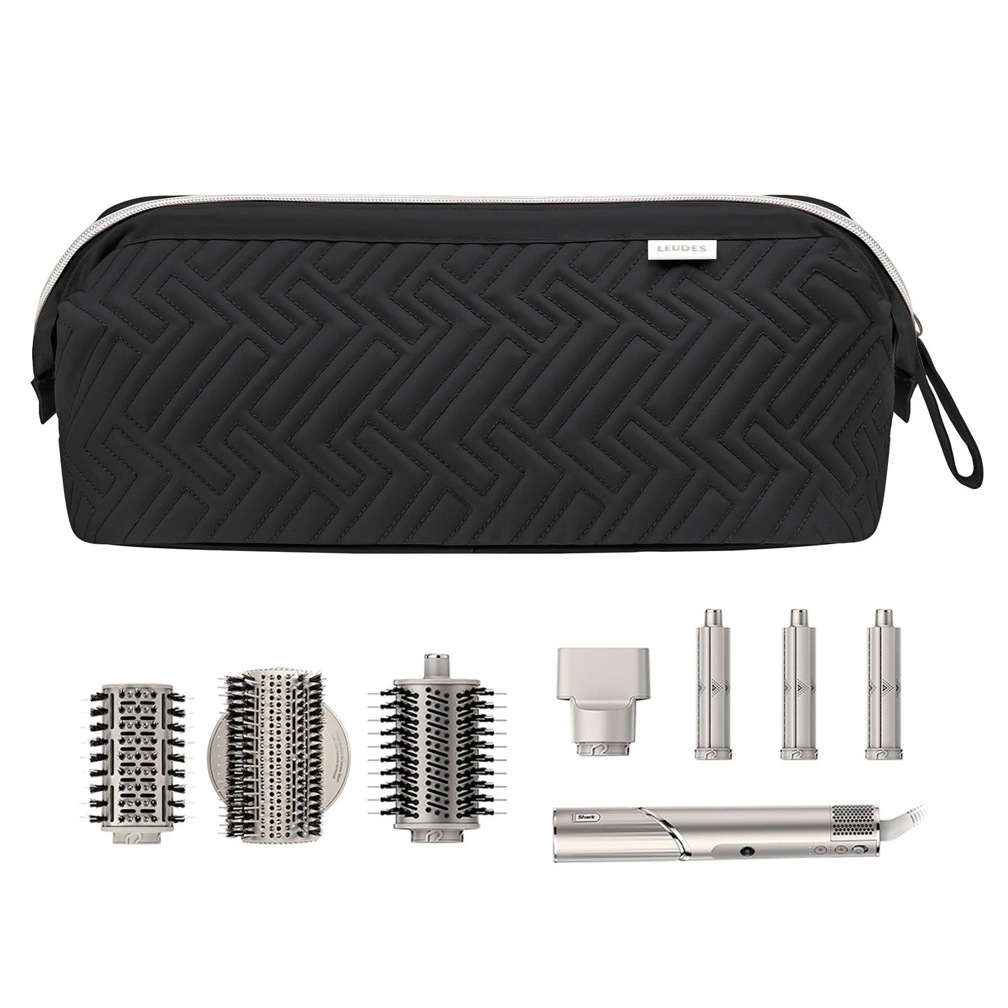 Leudes travel carrying case doctor bag wide opening with clear internal zipper pockets.