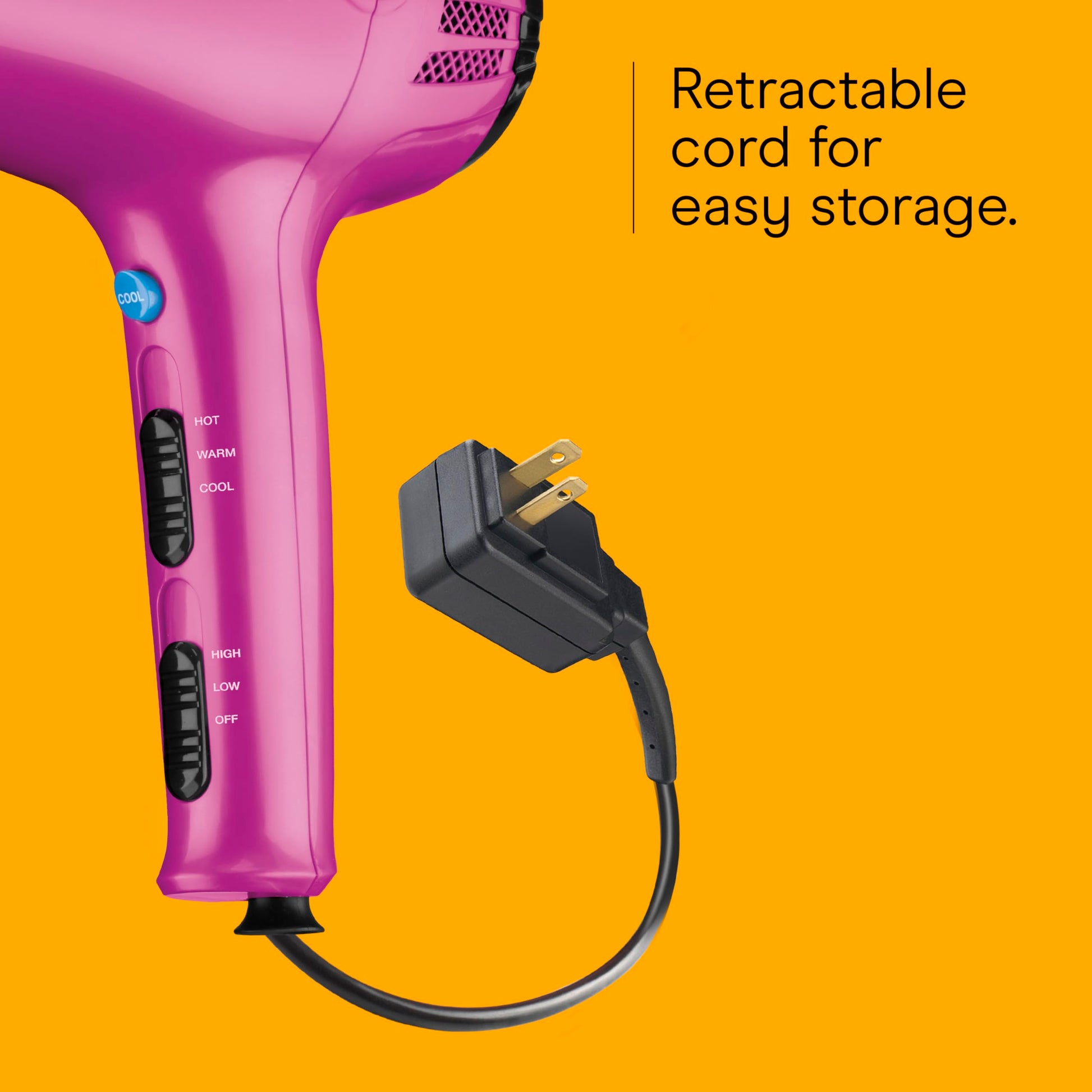 Conair cord keeper hair dryer rear view showing removable filter