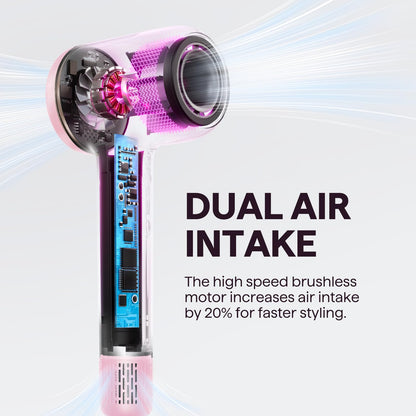 Wavytalk Turblow Pro negative ion generator smoothing technology display