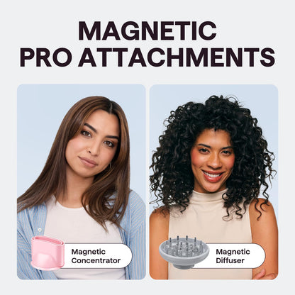 Wavytalk pink hair dryer with concentrated nozzle packaging contents