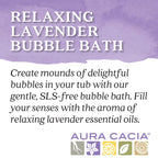 Aura Cacia lavender bubble bath texture and foam showcase