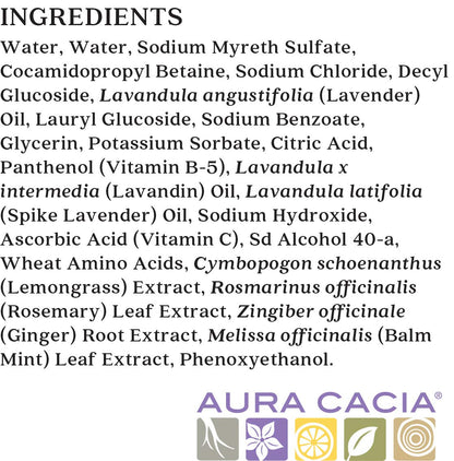 Texture and bubbles of Aura Cacia lavender aromatherapy bath