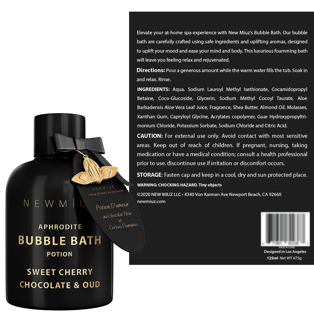 Romantic bath set gift idea featuring New Miuz bubble bath