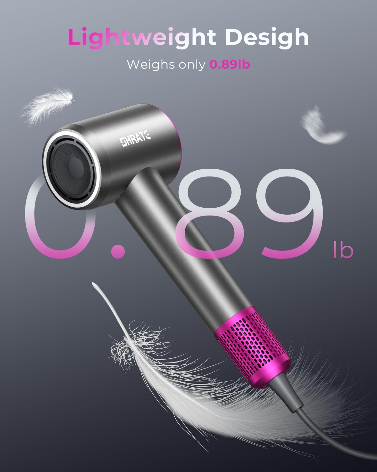 Close up of magnetic nozzle on Shrate ionic hair dryer