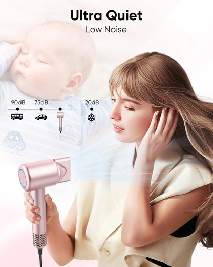 Magnetic diffuser attachment snapping onto the nozzle of the ANIEKIN high speed styling tool.