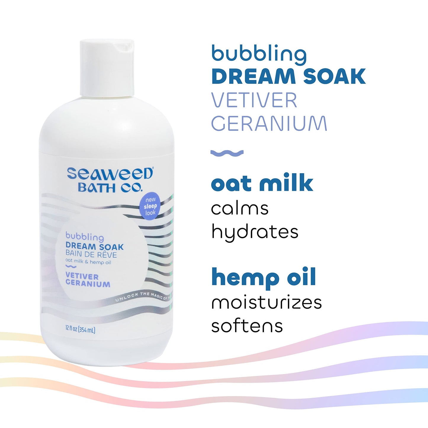 The Seaweed Bath Co. Bubbling Dream Soak sustainable seaweed ingredients label
