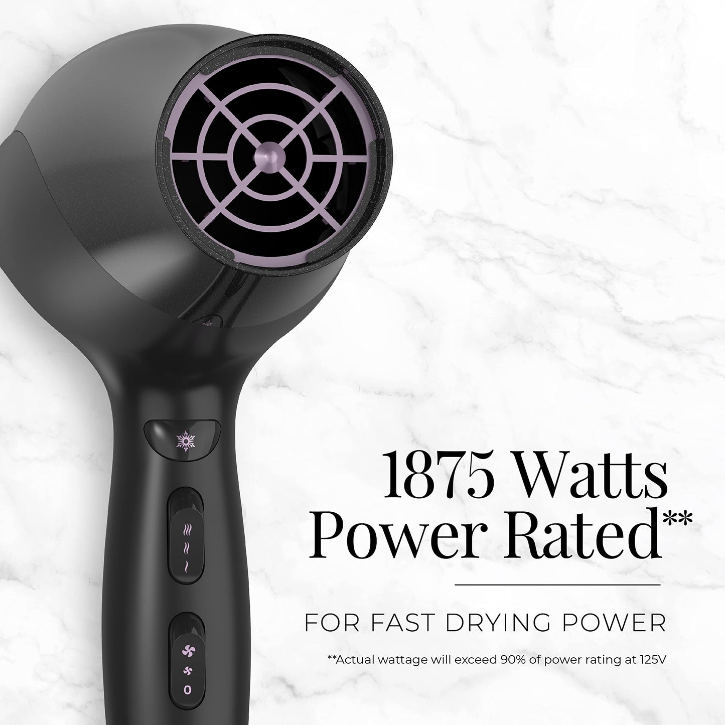 Remington triple technology hair dryer set displaying the main dryer body alongside both professional attachments.