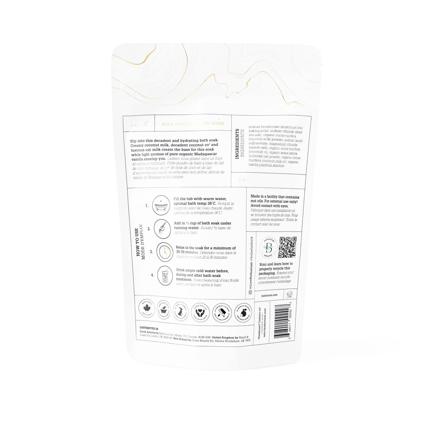 Bathorium luxury bath soak packaging 650 grams
