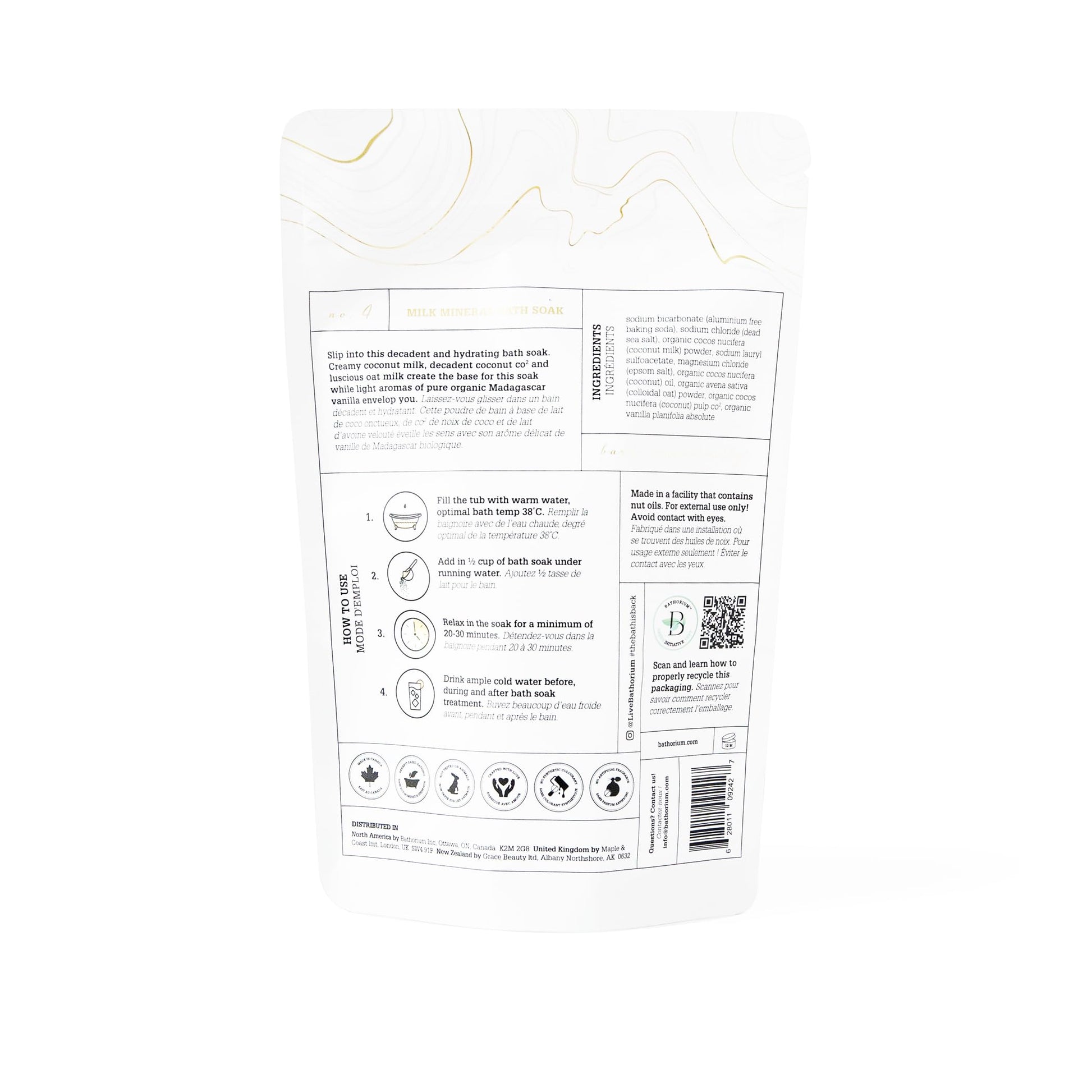 Bathorium luxury bath soak packaging 650 grams