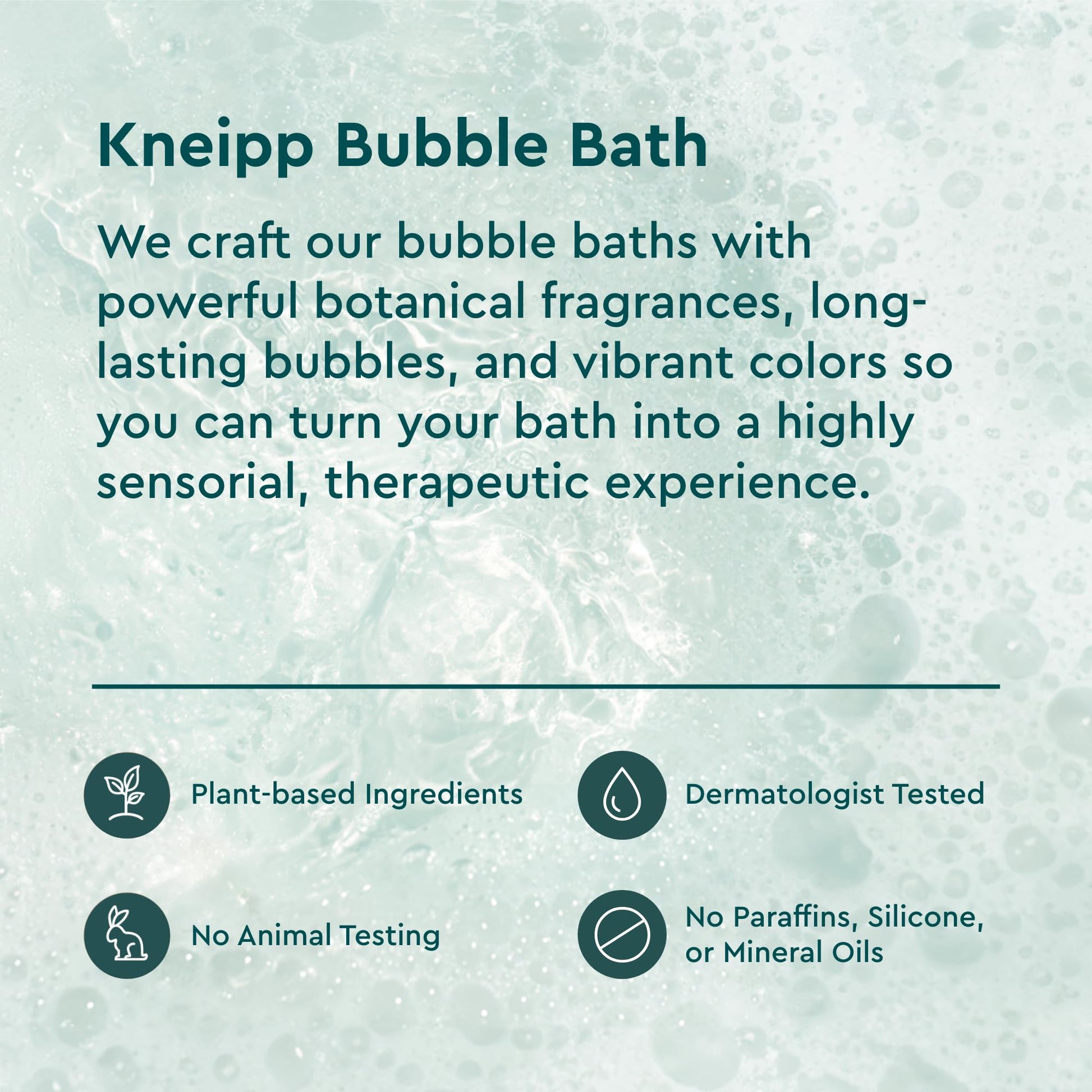 Texture of rich bubbles from Kneipp lavender aromatherapy soak