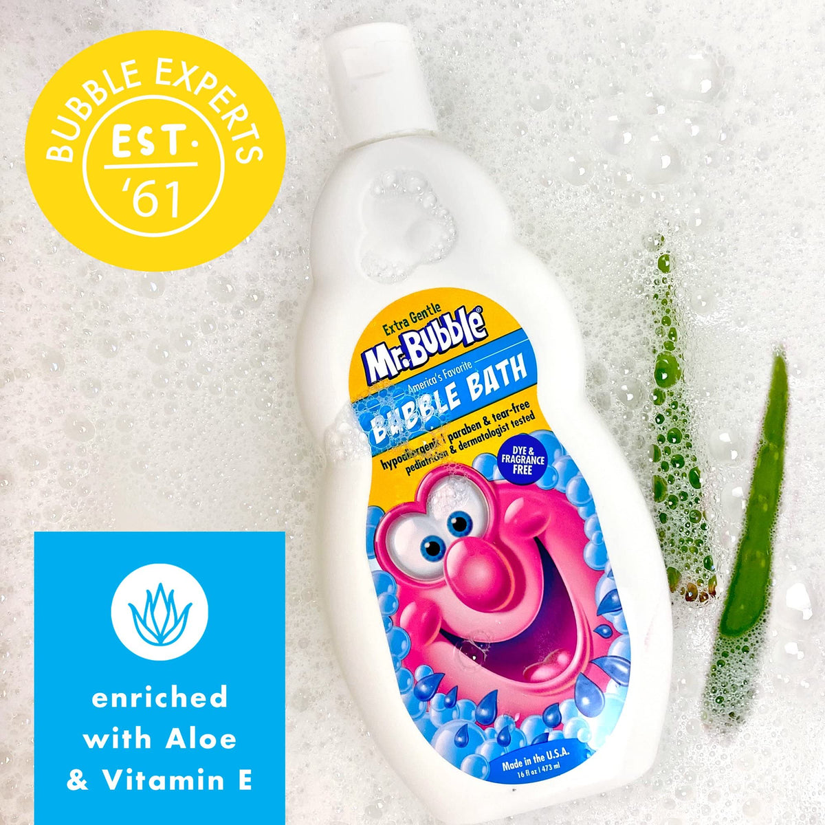 Mr. Bubble sensitive skin bubble bath bottles lineup
