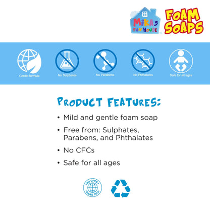 Child-friendly Orange Splash foam soap spray for bath time play