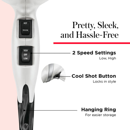 Revlon infrared ceramic hair dryer unboxed showcasing the main body and styling accessories.