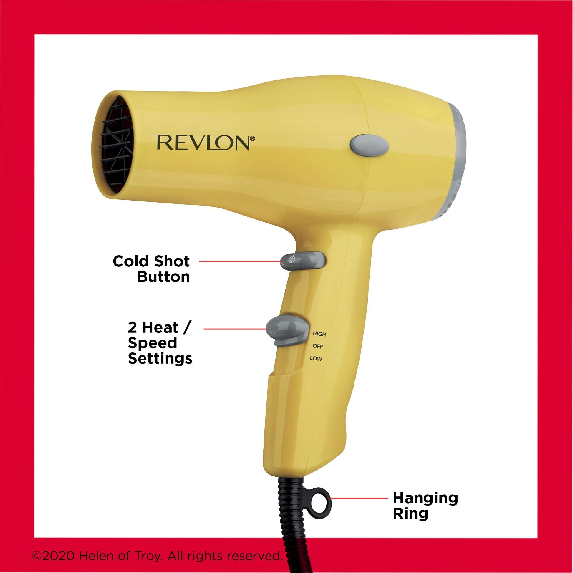 Revlon compact hair dryer removable end cap detailed view