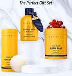 Airversa botanical bubble bath bottle displayed in a spa setting