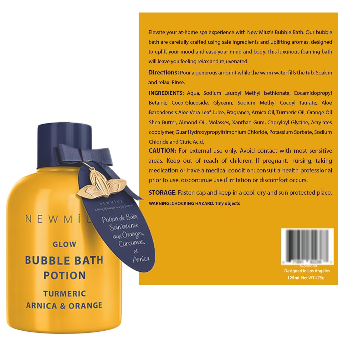 Detailed product label of New Miuz nutritious bubble bath