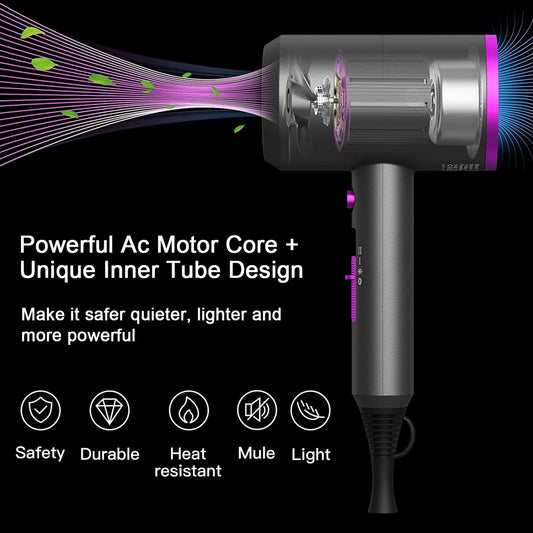 Slopehill 1800W blow dryer showing magnetic concentrator nozzle attachments