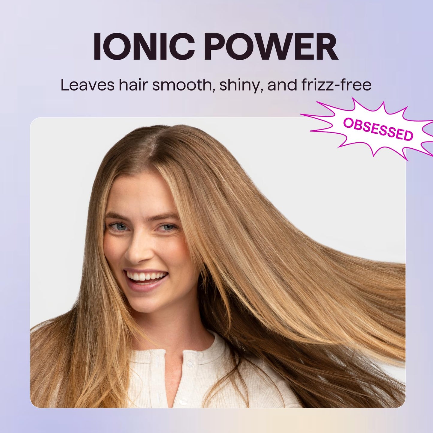 Side view of the lightweight and compact Wavytalk ionic hair dryer illustrating ergonomic handle design
