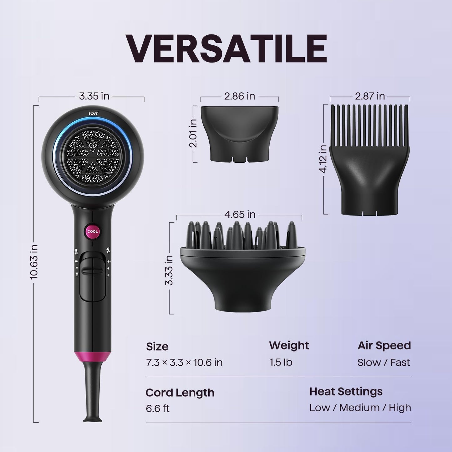 Wavytalk professional hair styling tool emphasizing the back air intake grill and cool shot button